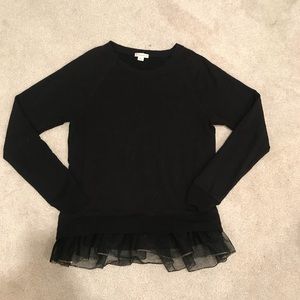 Girl’s Jersey Top with Tulle Ruffle